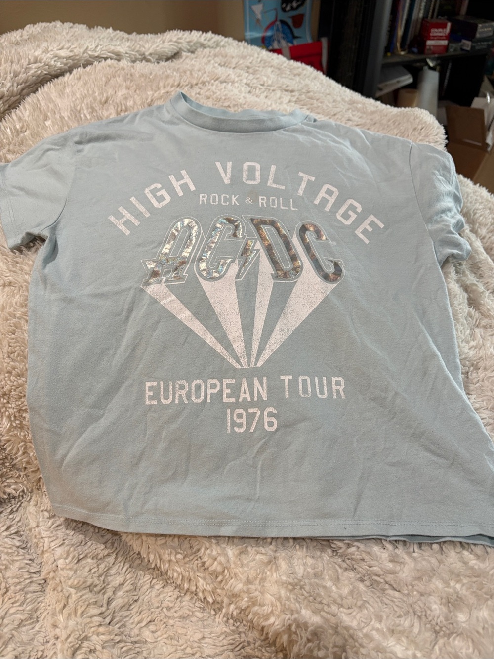 AC/DC Light Blue High Voltage European Tour Graphic Tee